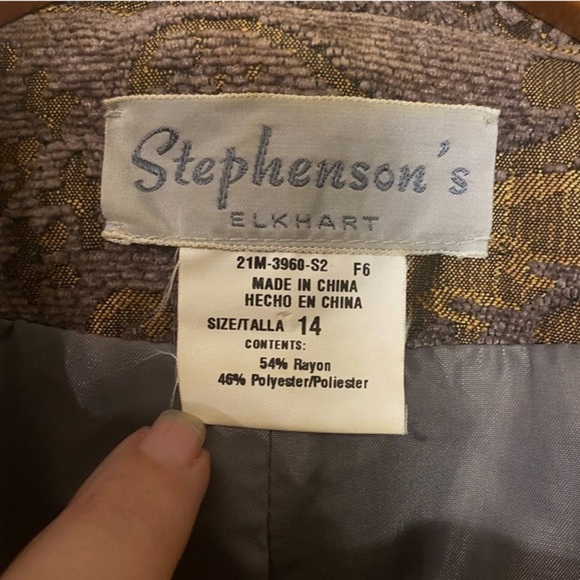 VTG Women's Gold/Brown Baroque Brocade Tapestry Blazer Jacket Metallic Chenille - Picture 5 of 5